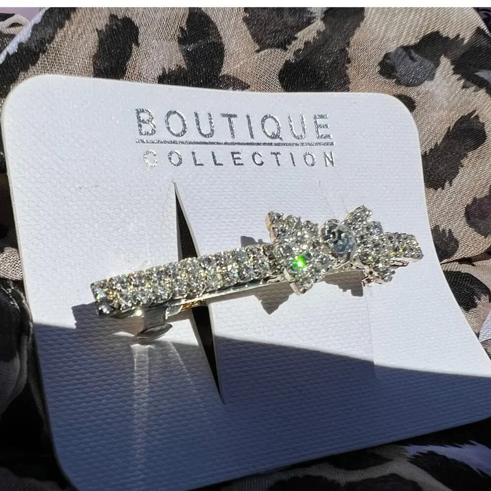 Sparkling Crystal Rhinestone Shimmering Retro Vintage Hair Clip Deadstock NEW